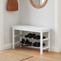 Lidia eteispenkki kenkätelineellä valkoinen/kromi